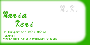 maria keri business card